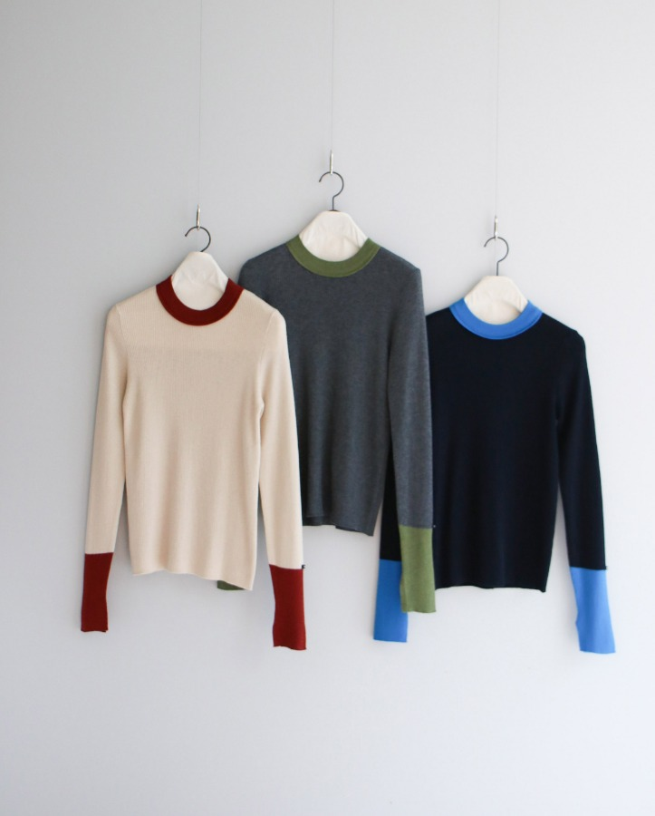[premium] warmer combi ribbed knit (3color)