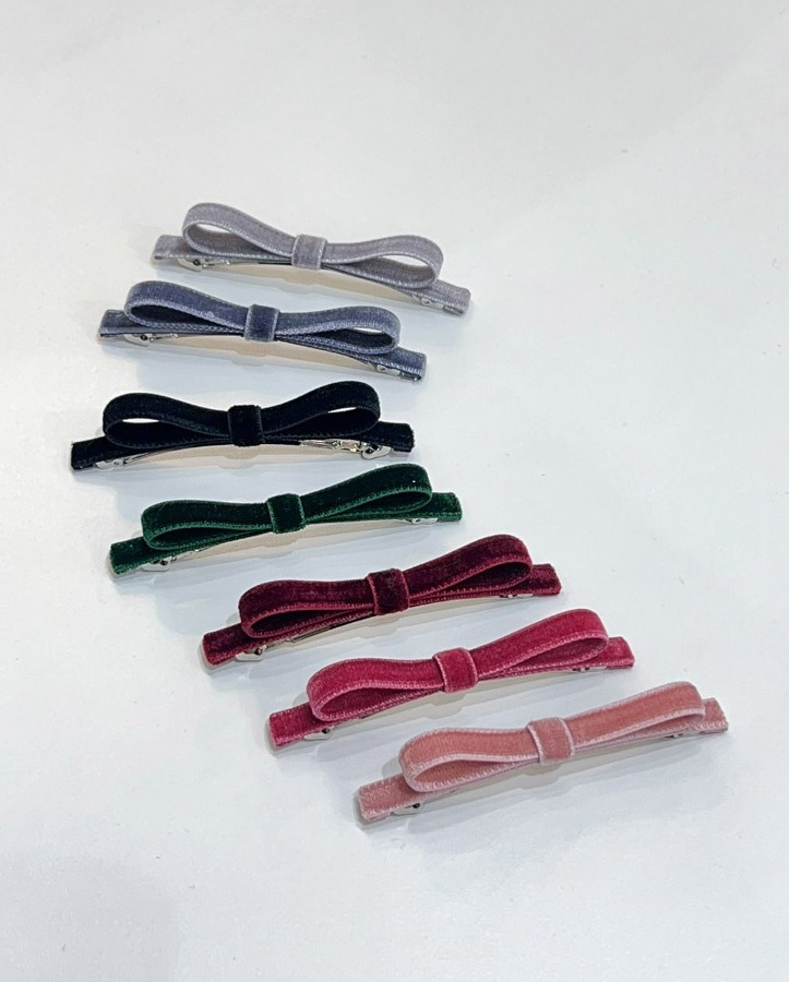 [hand made] velvet ribbon hairpin(7color)