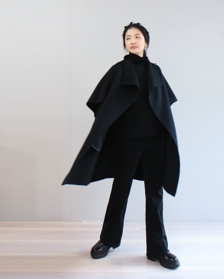 [premium] draff cashmere cape coat