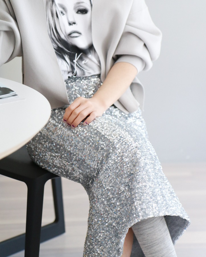 [premium] Spangled Midi Skirt (2color)