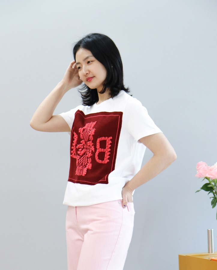 [premium] B cashmere cotton t-shirt