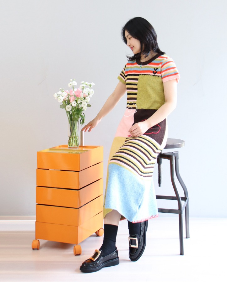 [premium] rainbow knit dress