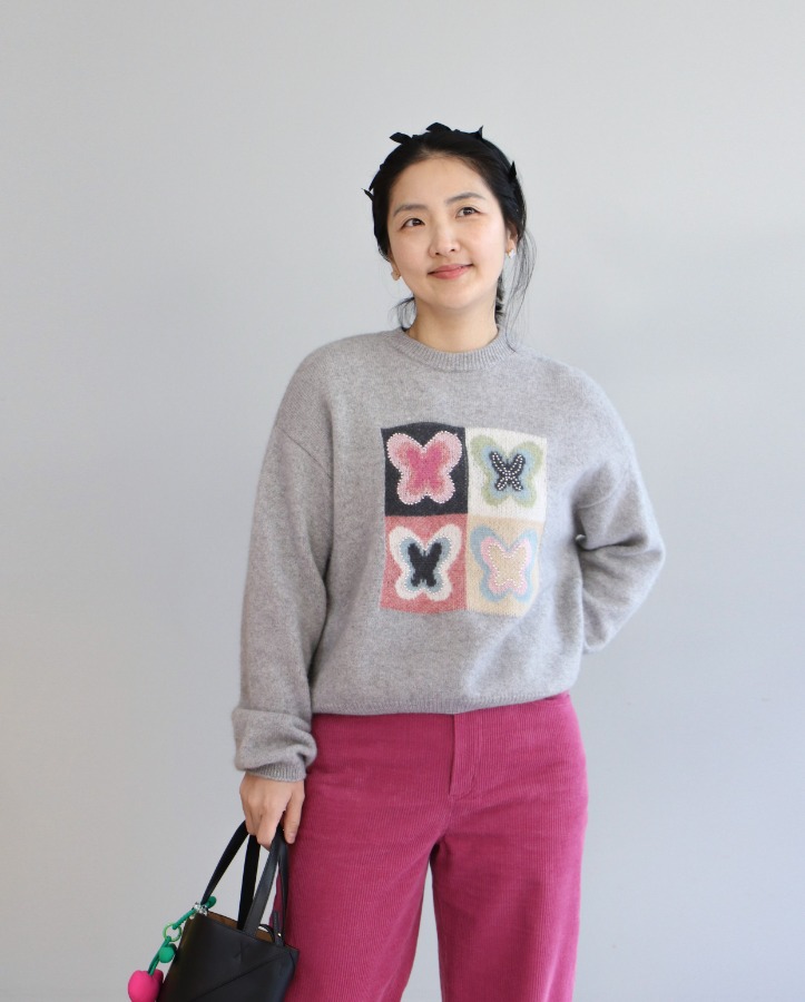 [premium] butterfly cashmere knit
