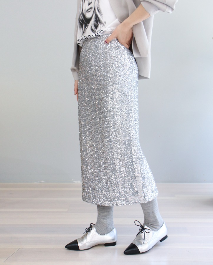 [premium] Spangled Midi Skirt (2color)