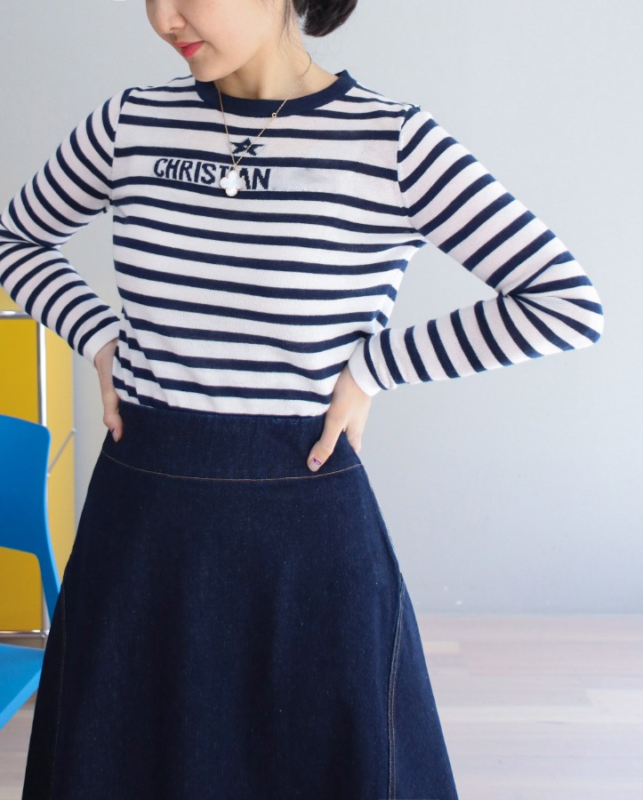 [premium] MARIN striped knit (2color)